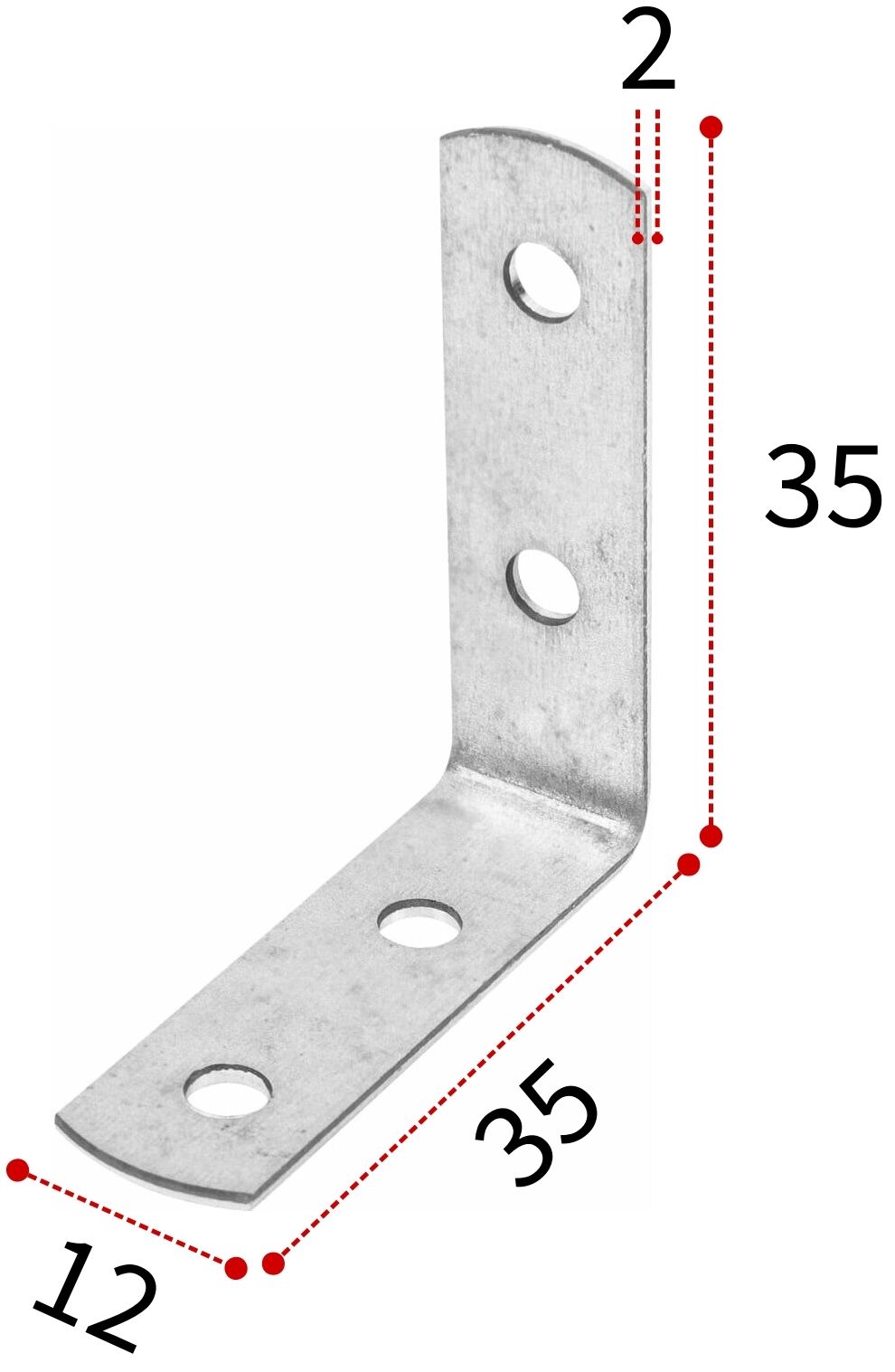 Уголок бытовой 35х35х12 мм ПТ, горячий цинк - фото