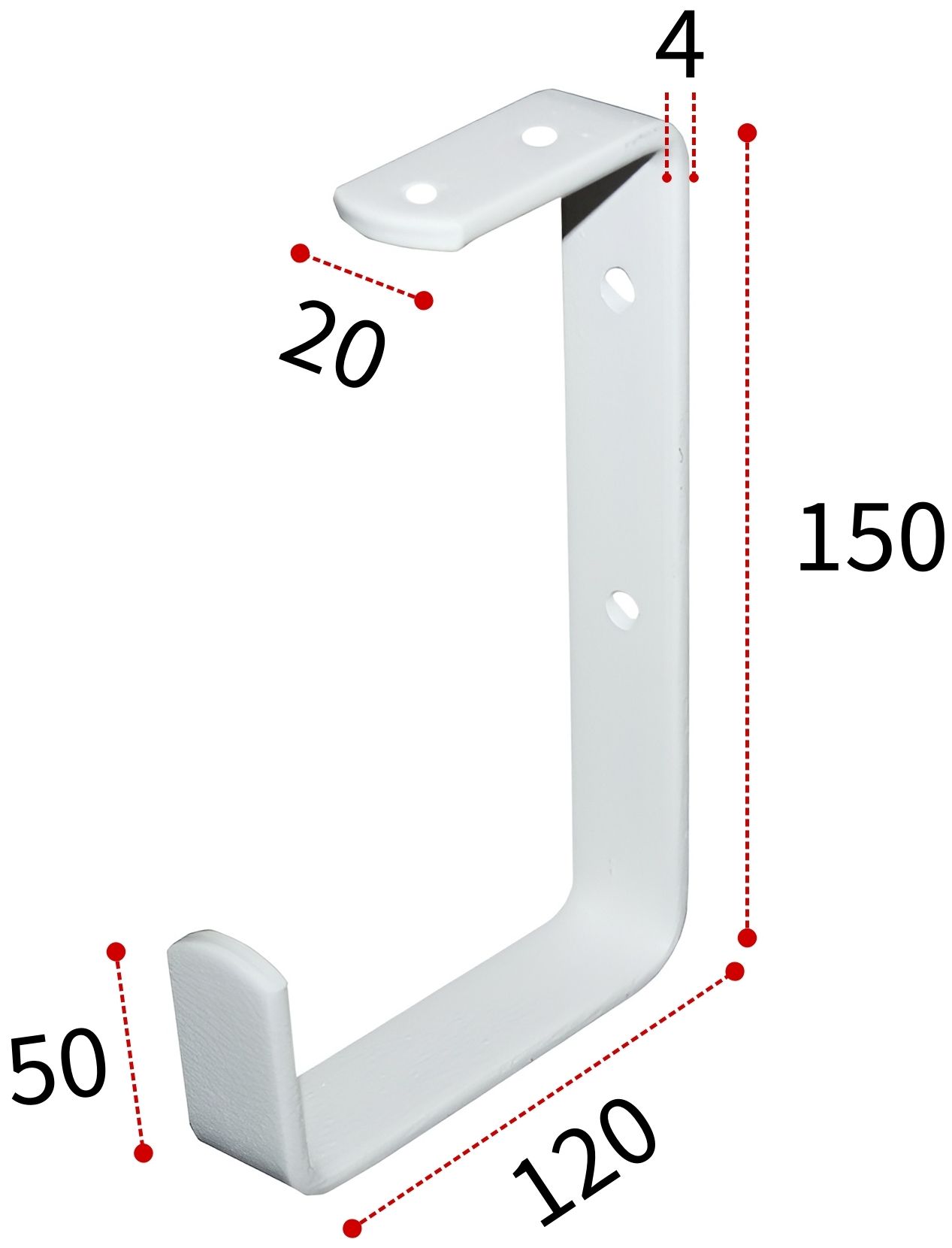 Универсальный потолочный держатель ПТ 150х120х50х20 (окрашенный) - фото