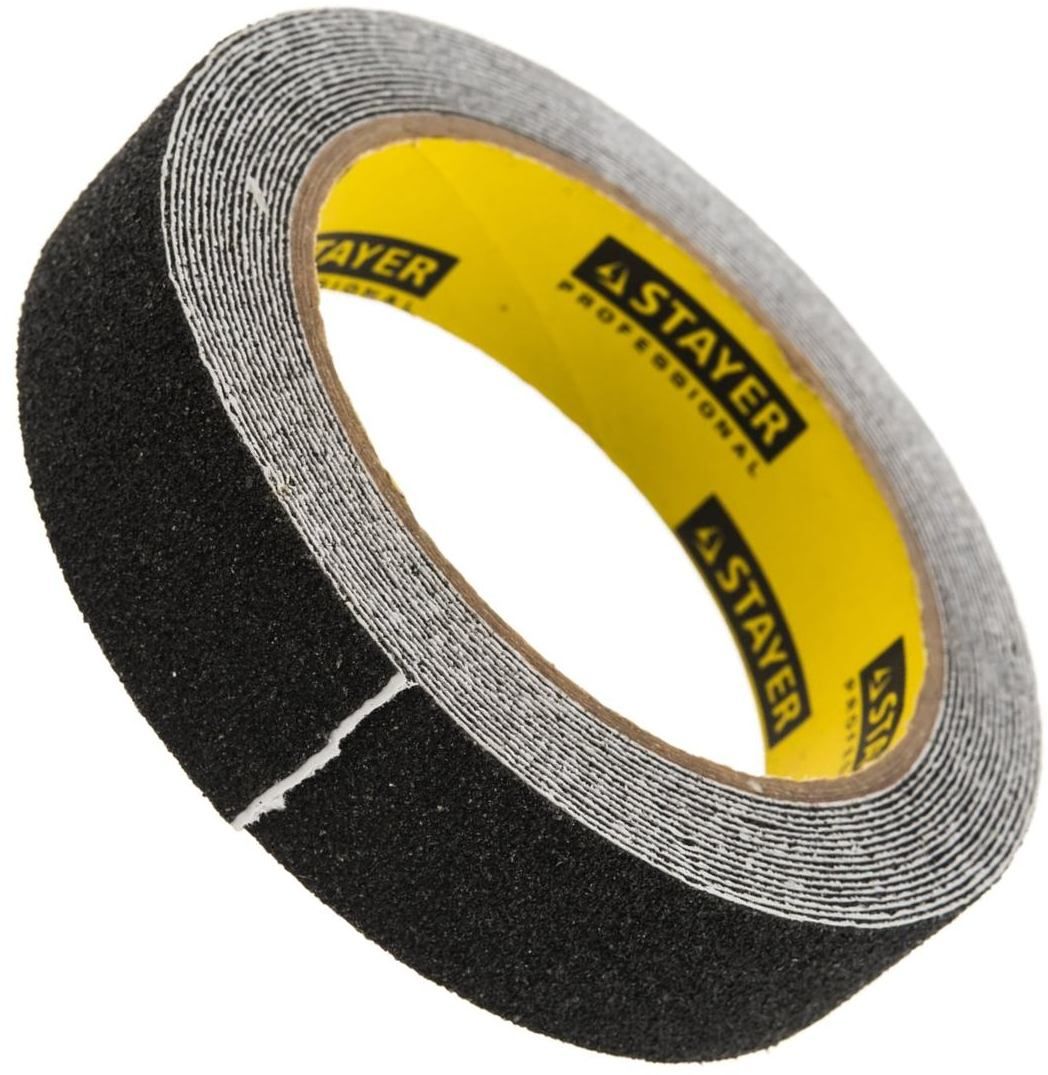 Лента клейкая противоскользящая 25 мм 5 м Stayer ProTape 12270-25-05, чёрная - фото