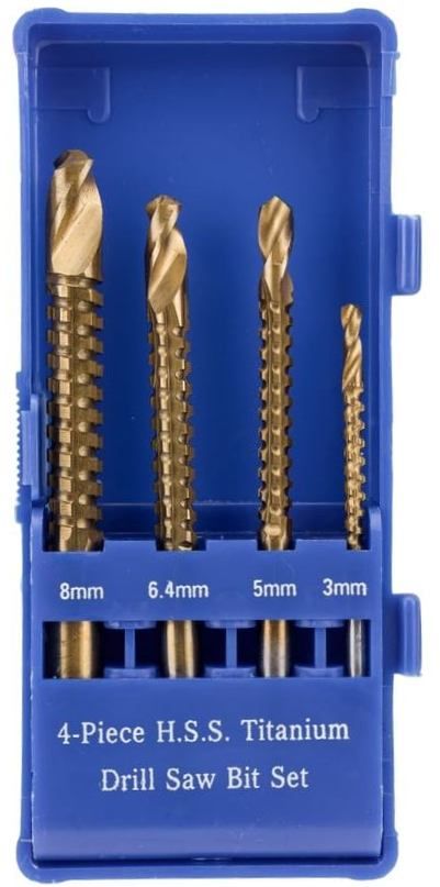 Набор свёрл-фрез универсальных с титановым покрытием FIT 36414, 4 предмета в боксе - фото