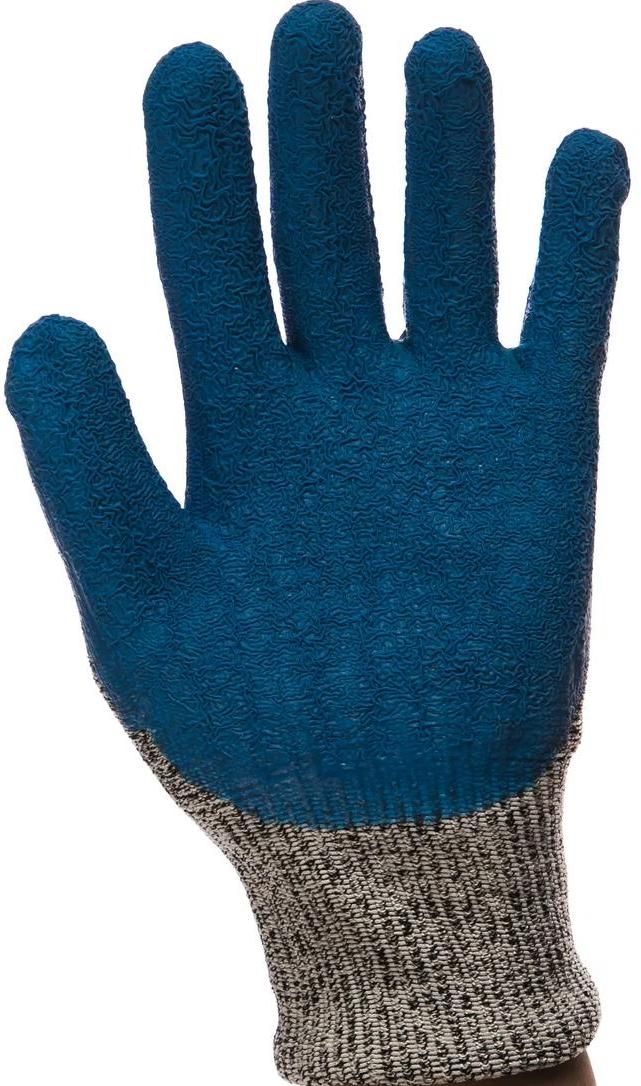Перчатки для защиты от порезов с рельефным латексным покрытием S(7) ЗУБР 11277-S - фото