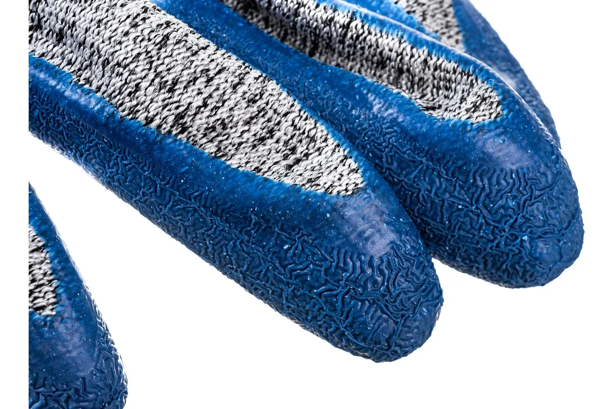 Перчатки для защиты от порезов с рельефным латексным покрытием S(7) ЗУБР 11277-S - фото