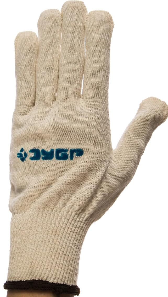 Перчатки хлопчатобумажные без покрытия, 13 класс, L-XL Комфорт ЗУБР PROF 11450-XL - фото