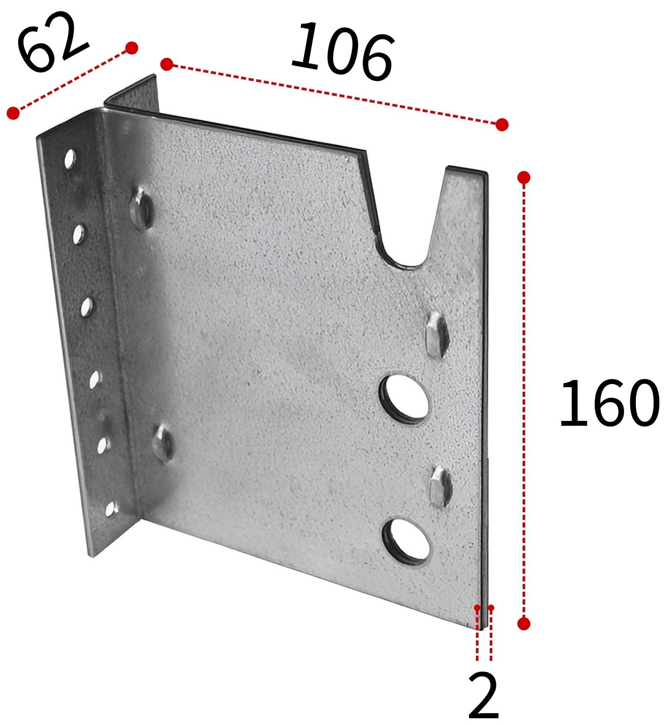 Опора скрытого крепежа 160х65 мм ПТ, горячий цинк - фото