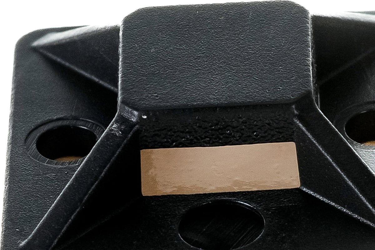 Площадка под хомут-стяжку самоклеящаяся черная 20х20 мм ПХС ЗУБР 30917-20, 100 шт - фото