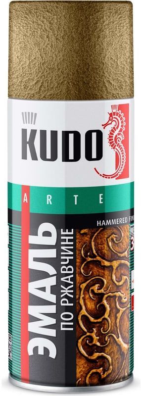 Эмаль молотковая по ржавчине 520 мл Kudo KU-3009, черно-бронзовая - фото