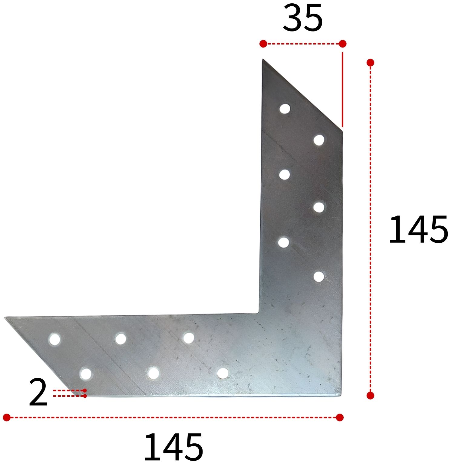 Угловой соединитель US СПК 145х145х35 мм, оцинкованная сталь - фото