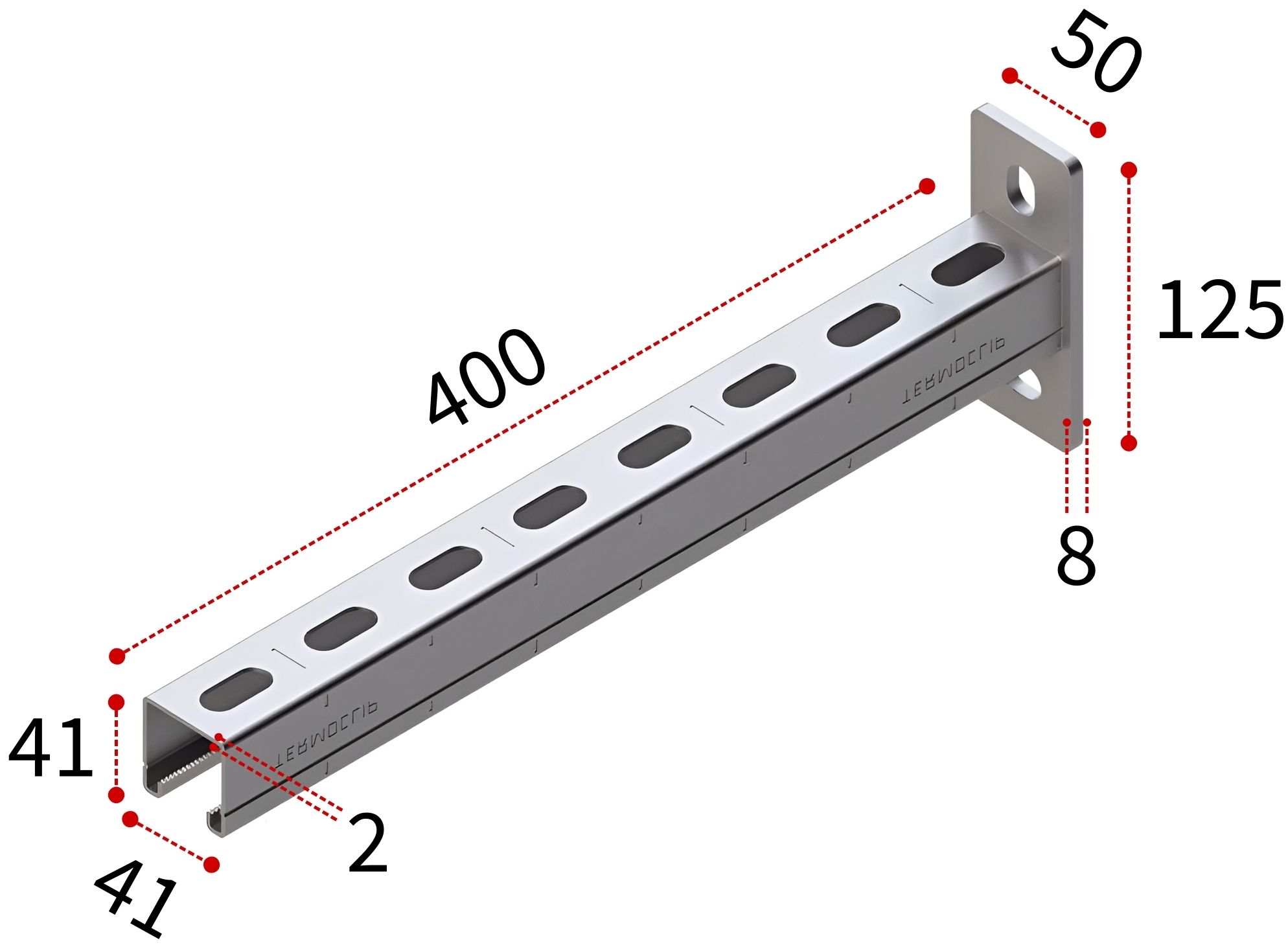 Консоль 41х41х2,0-400 HZn TERMOCLIP, горячий цинк - фото