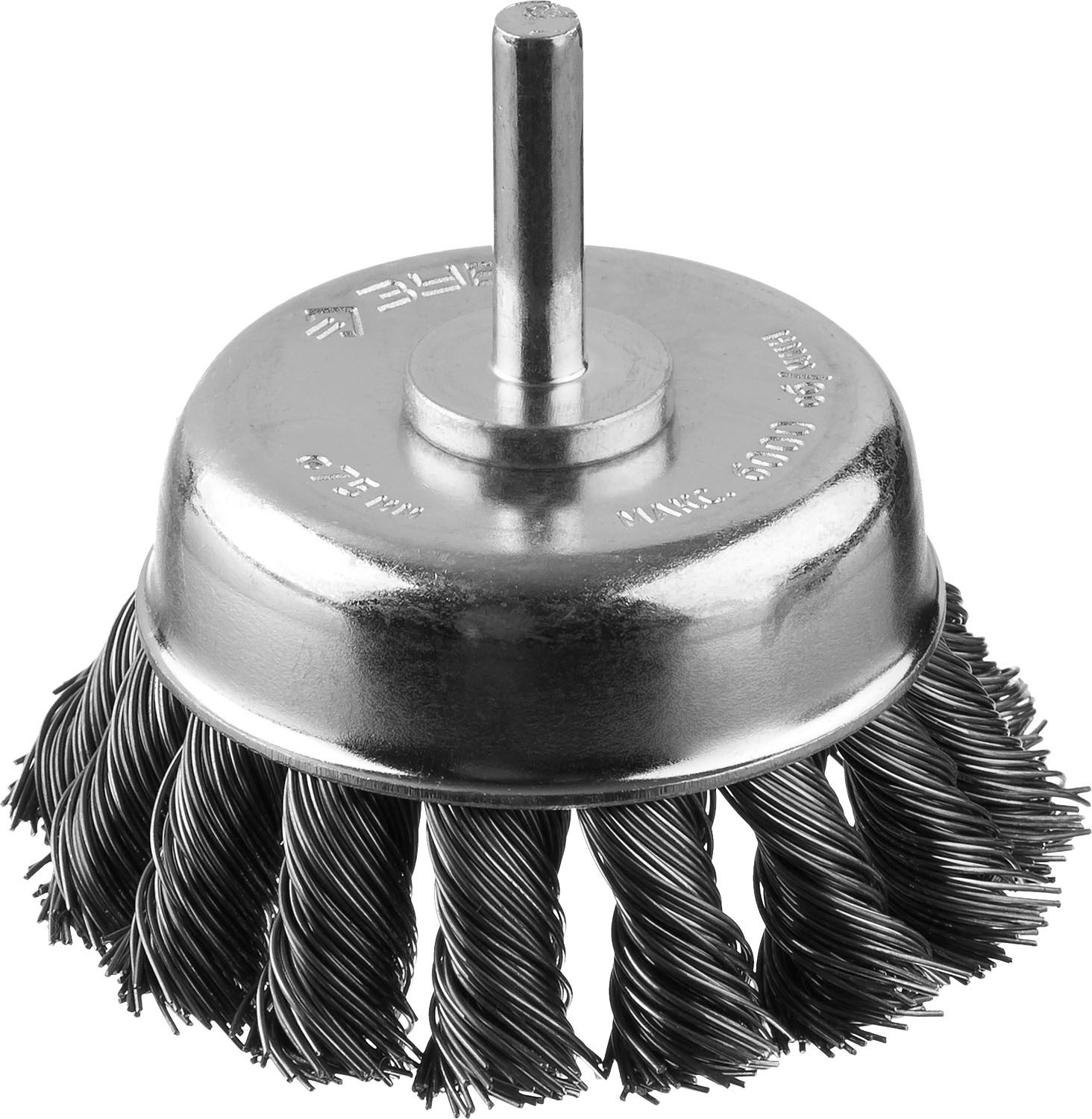Щетка-крацовка чашечная для дрели 75 мм, жгутированная стальная проволока, ЗУБР PROF 35255-75_z01 - фото