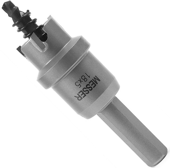 Коронка по металлу ТСТ с центрирующим сверлом и толкающей пружиной Messer, сталь HSS - фото