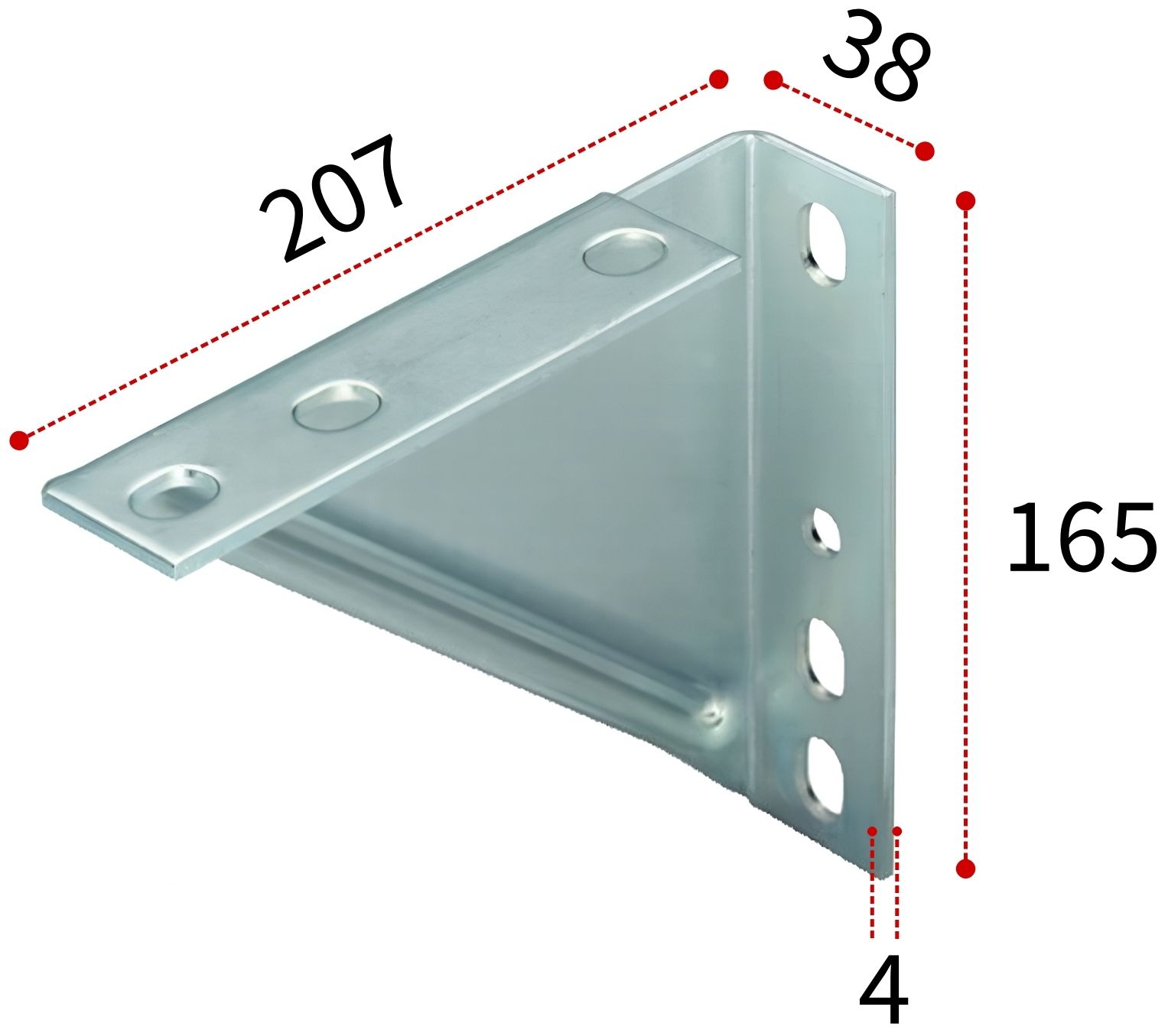 Угловая консоль для монтажной системы FUS Fischer WK 207х165 мм 079571, оцинкованная сталь - фото
