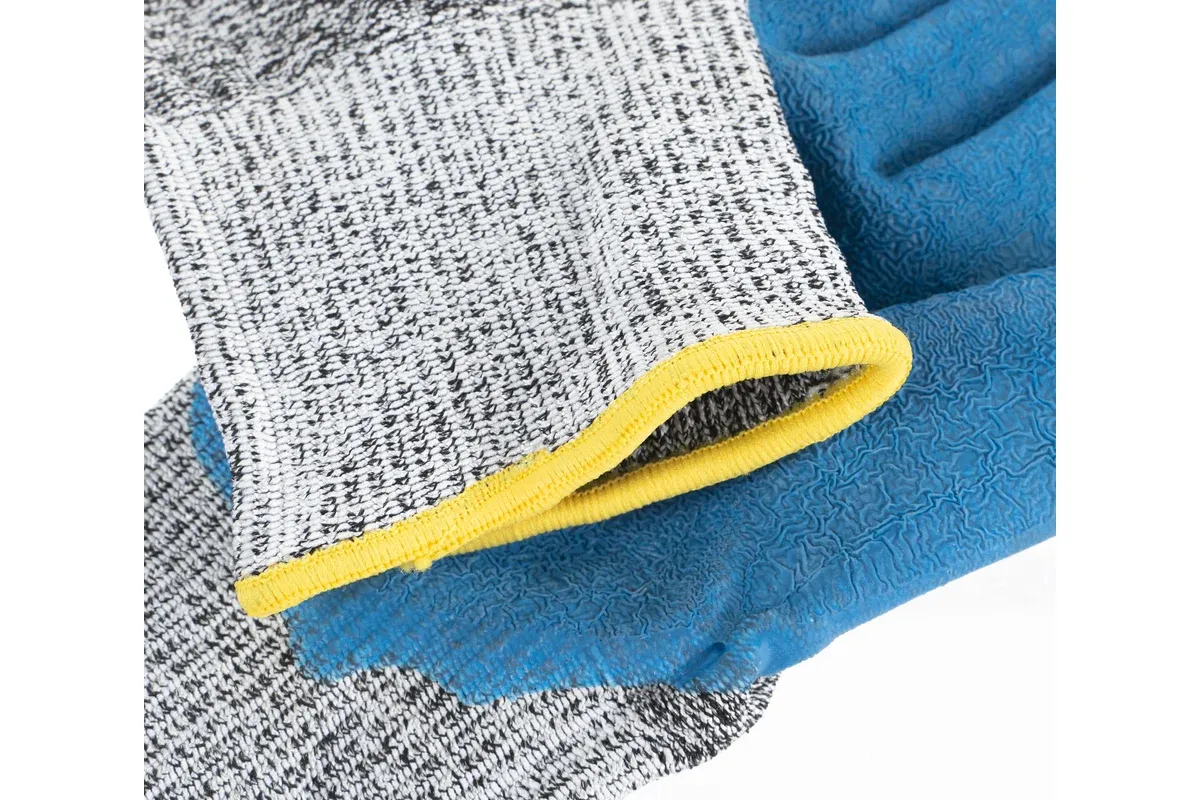 Перчатки для защиты от порезов с рельефным латексным покрытием S(7) ЗУБР 11277-S - фото