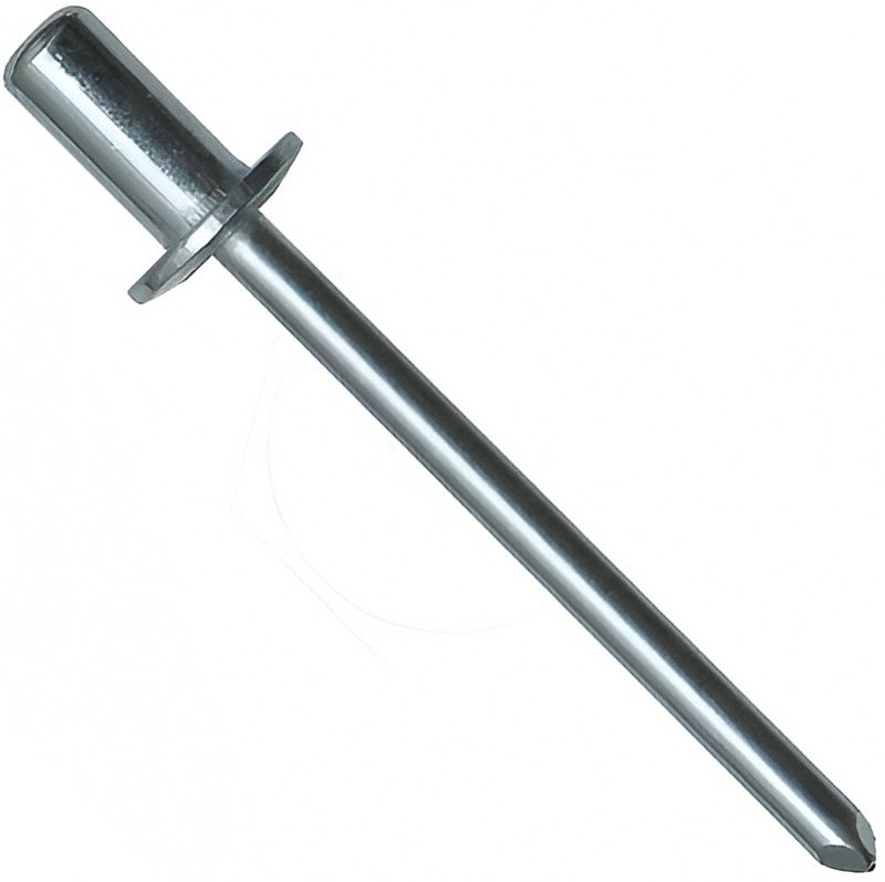 Заклепка вытяжная закрытая со стандартным бортиком, сталь/сталь - фото