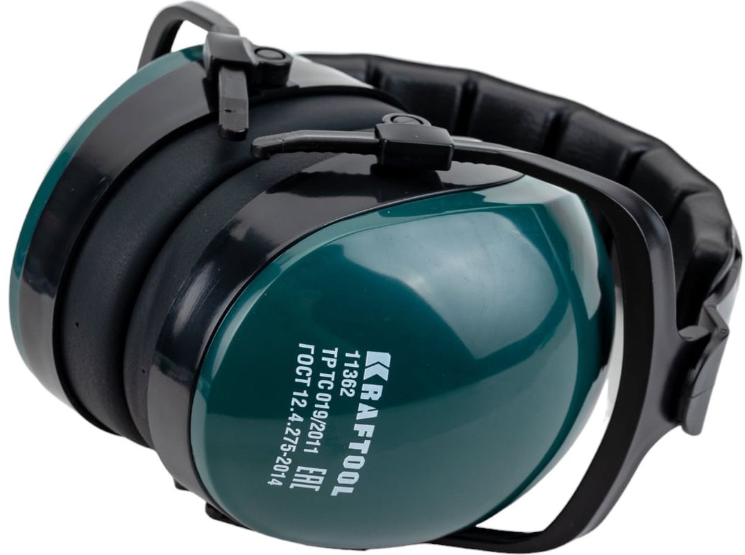 Наушники защитные до 109 дБ, шарнирное крепление чашек, складное мягкое оголовье Kraftool 11362 - фото