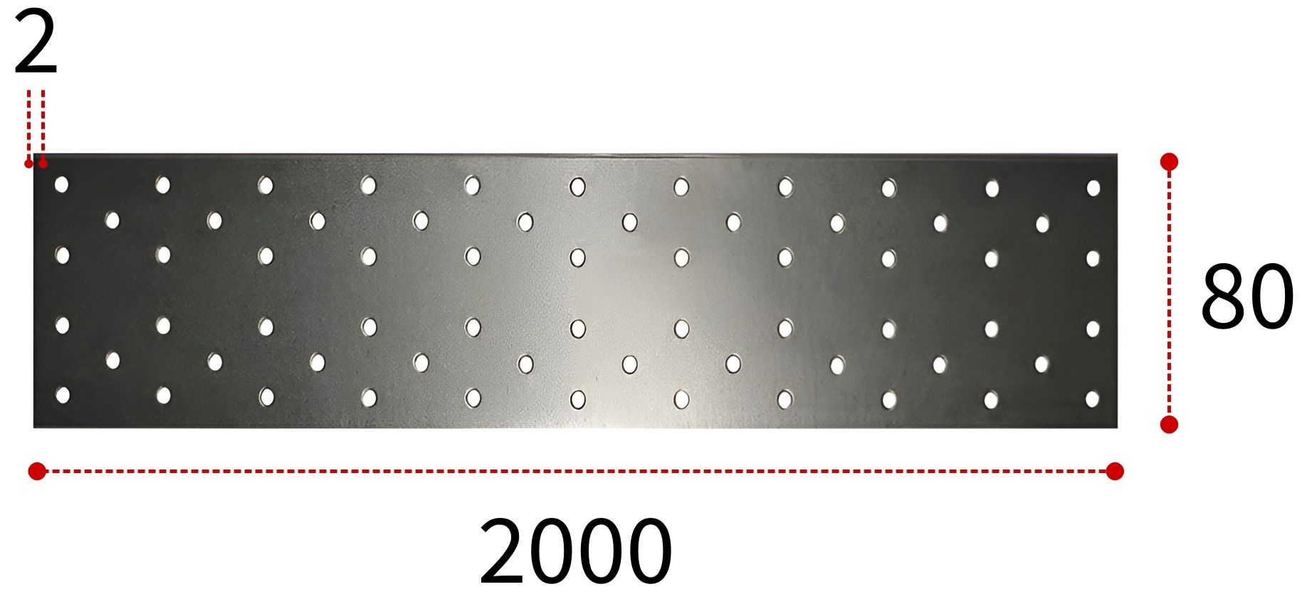 Соединительная пластина ПТ 2000х80х2 мм, горячий цинк - фото