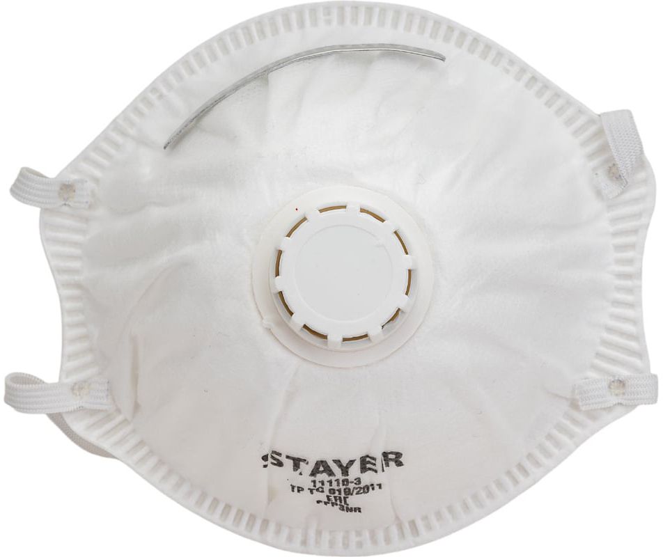 Полумаска фильтрующая коническая с клапаном KV-99, класс защиты FFP3 Stayer 11110-3_z01 - фото