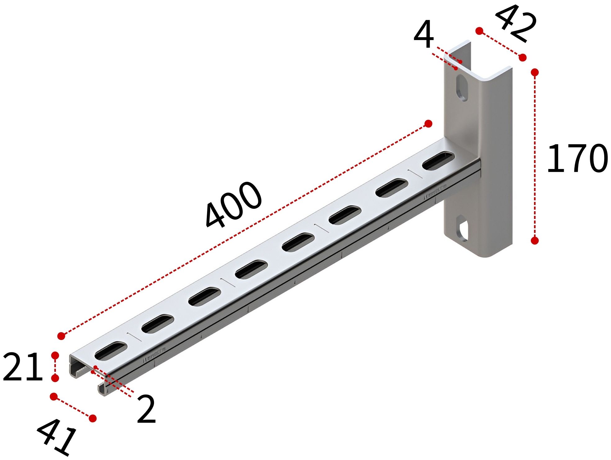 Консоль седельная 41х21х2,0-400 HZn TERMOCLIP, горячий цинк - фото