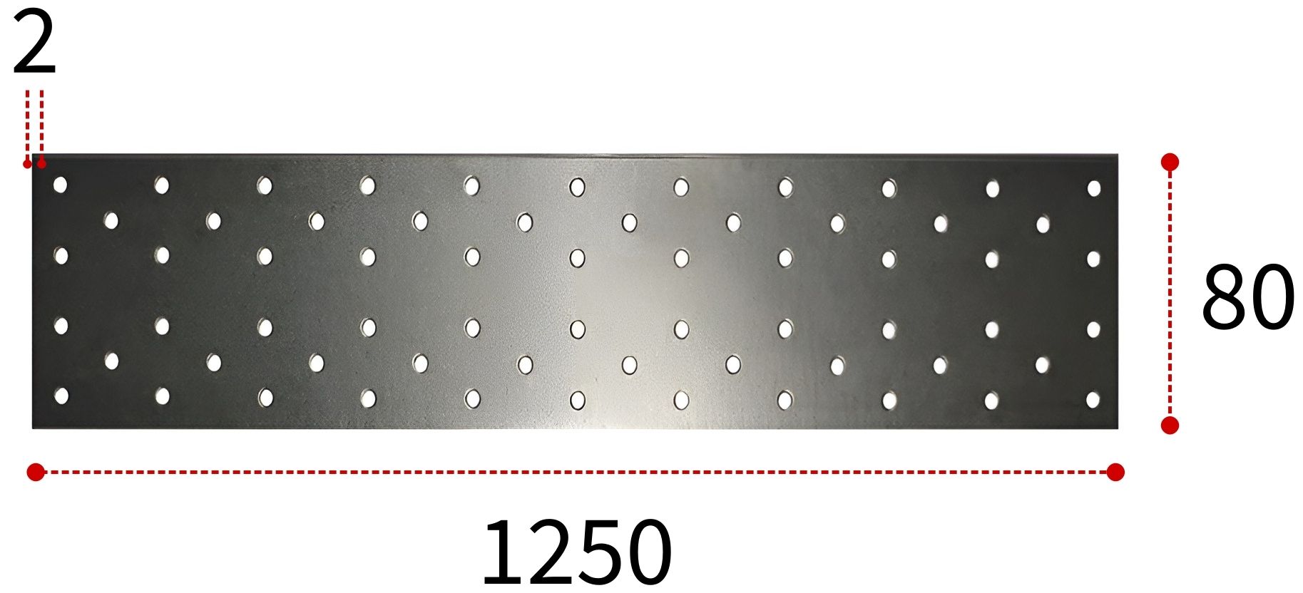 Соединительная пластина ПТ 1250х80х2 мм, горячий цинк - фото
