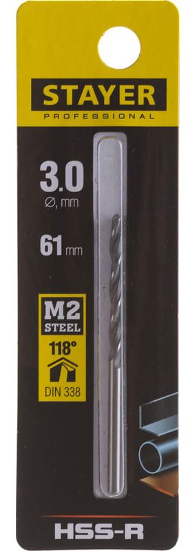 Сверло по металлу быстрорежущая сталь Р6М5 класс B Professional Stayer - фото