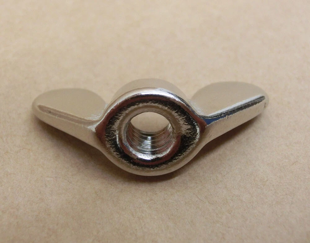 Гайка барашковая DIN 315, никелированная латунь (немецкий тип) - фото