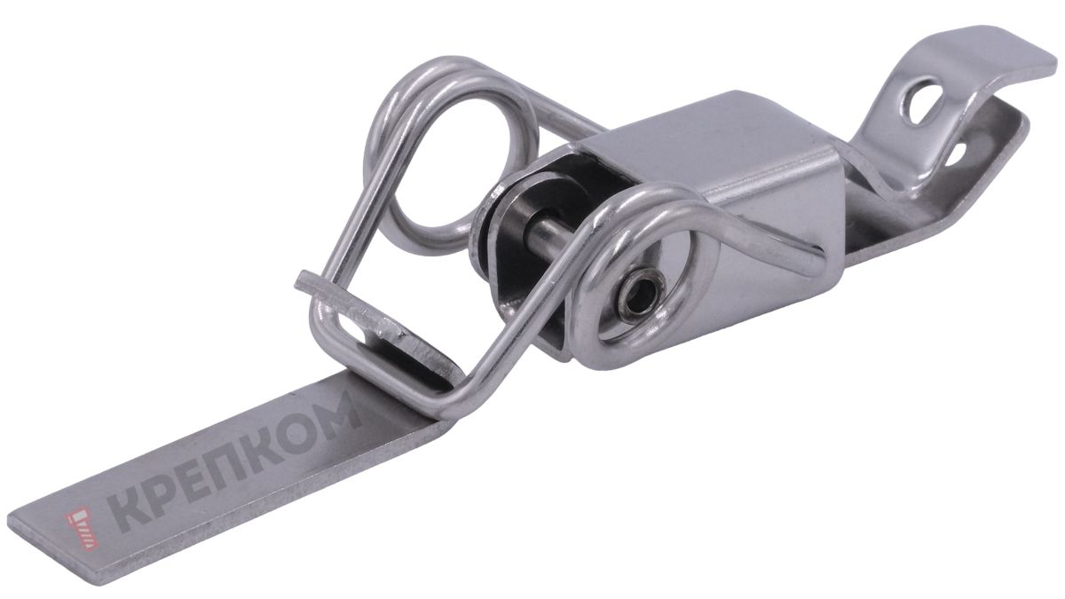 Замок-защелка пружинная L=84 B60C, нержавеющая сталь А2, 10 шт - фото