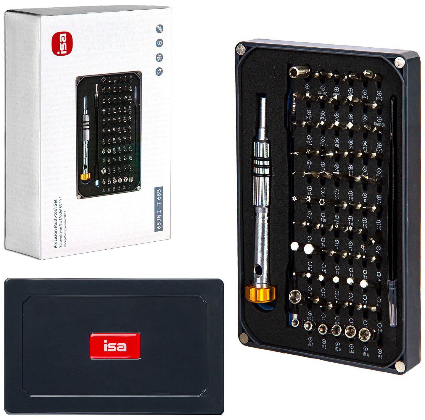 Набор инструментов mini 68 в 1 T-68B ISA, IS611121 - фото