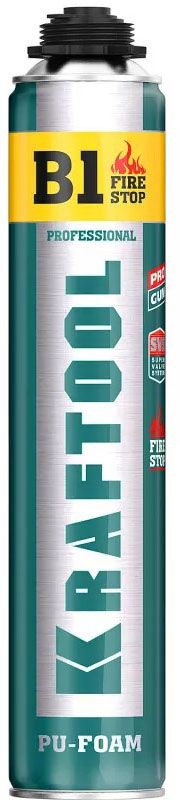 Пена монтажная пистолетная огнестойкая 240°С, выход до 45 л, FIRE STOP B1 Kraftool, 750 мл - фото