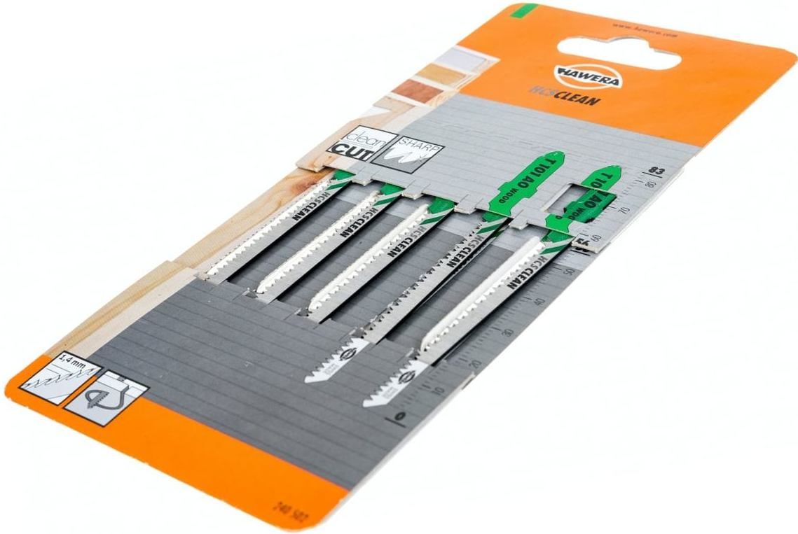 Пилка по дереву для электролобзика T101AO Hawera F00Y240502, сталь HCS, 5 шт - фото