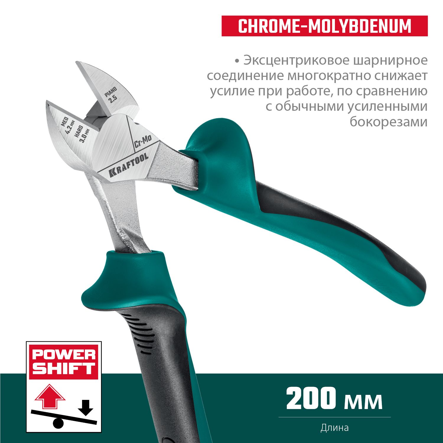 Бокорезы усиленные 200 мм с эксцентриковым шарниром Kraftool 22011-5-20 - фото