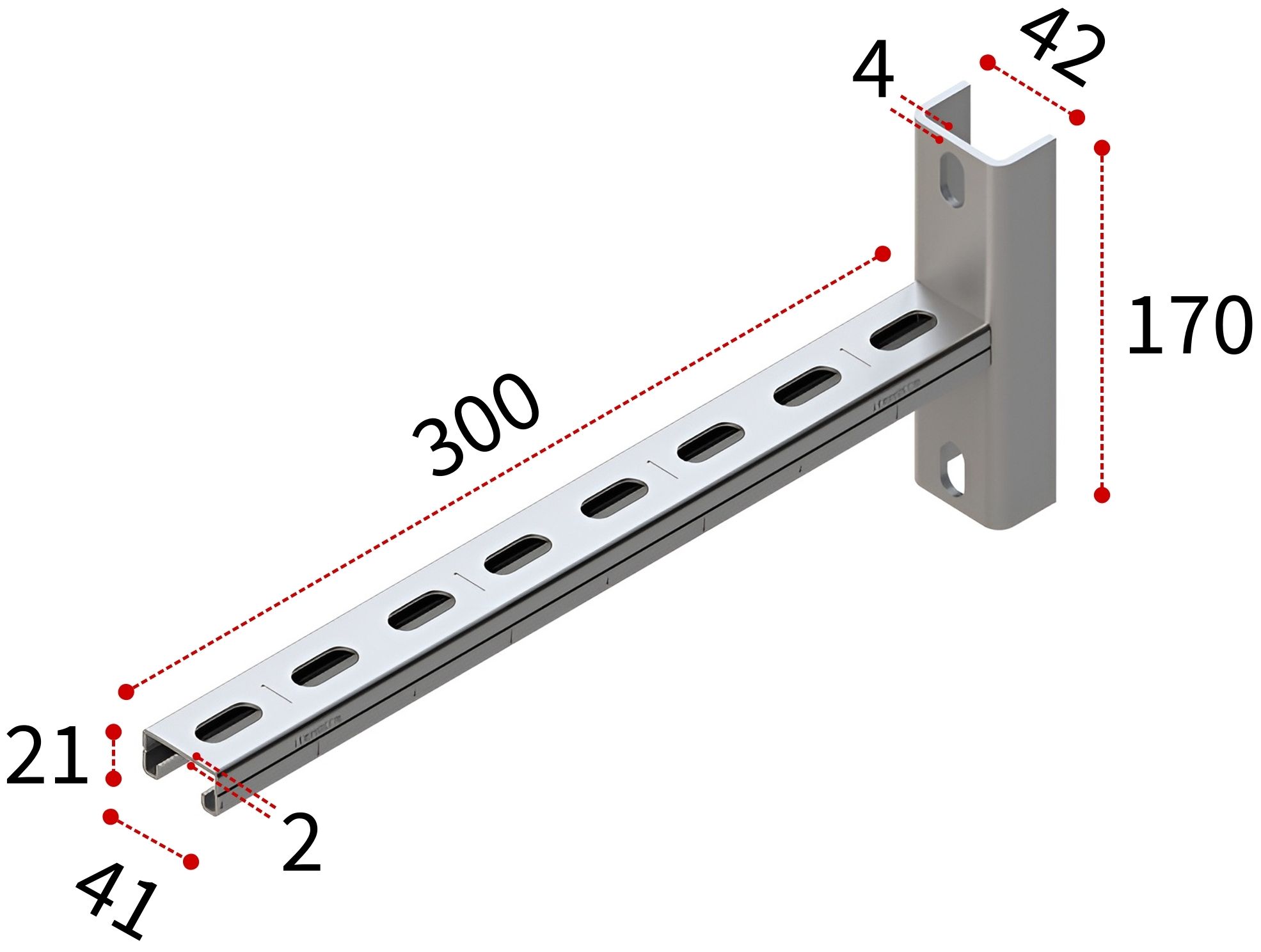 Консоль седельная 41х21х2,0-300 HZn TERMOCLIP, горячий цинк - фото
