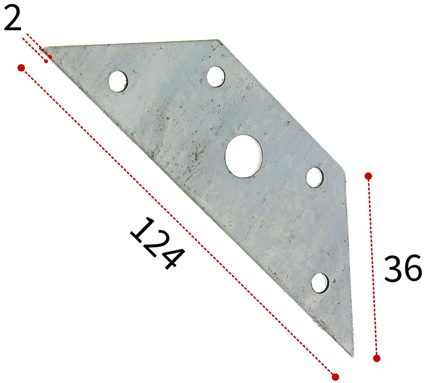 Косынка малая 124х36, оцинкованная сталь - фото