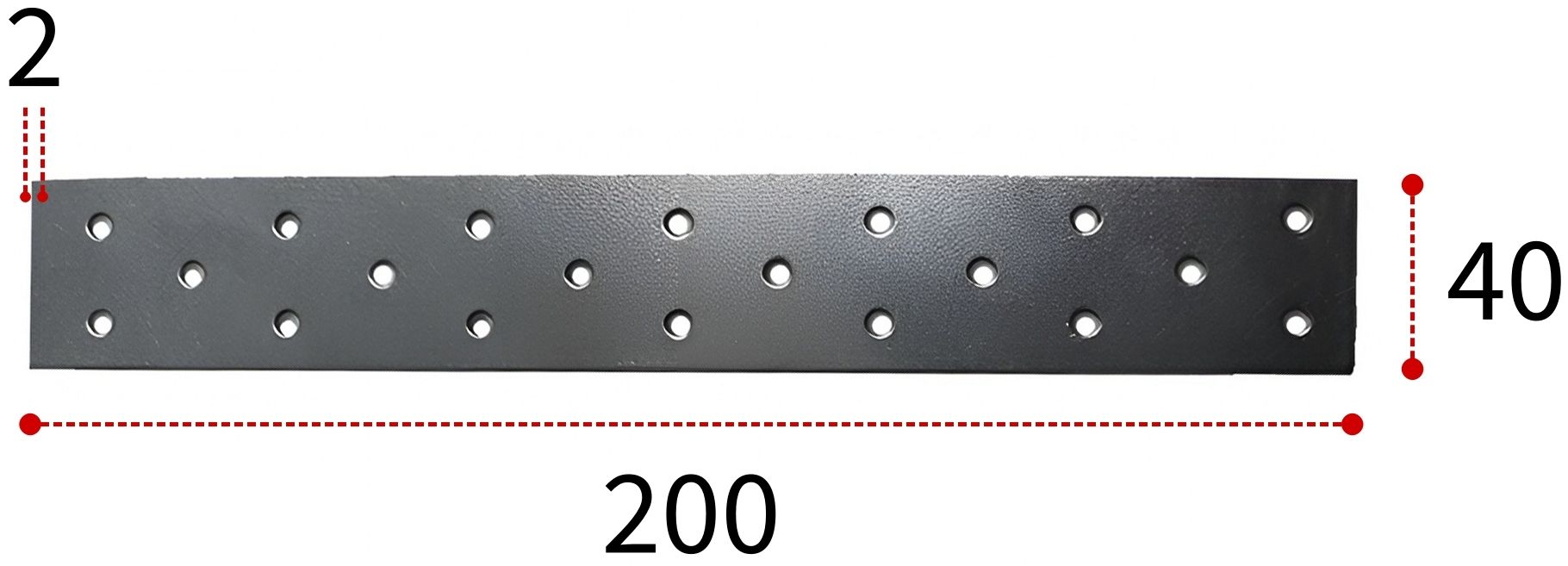Соединительная пластина ПТ 200х40х2 мм, горячий цинк - фото