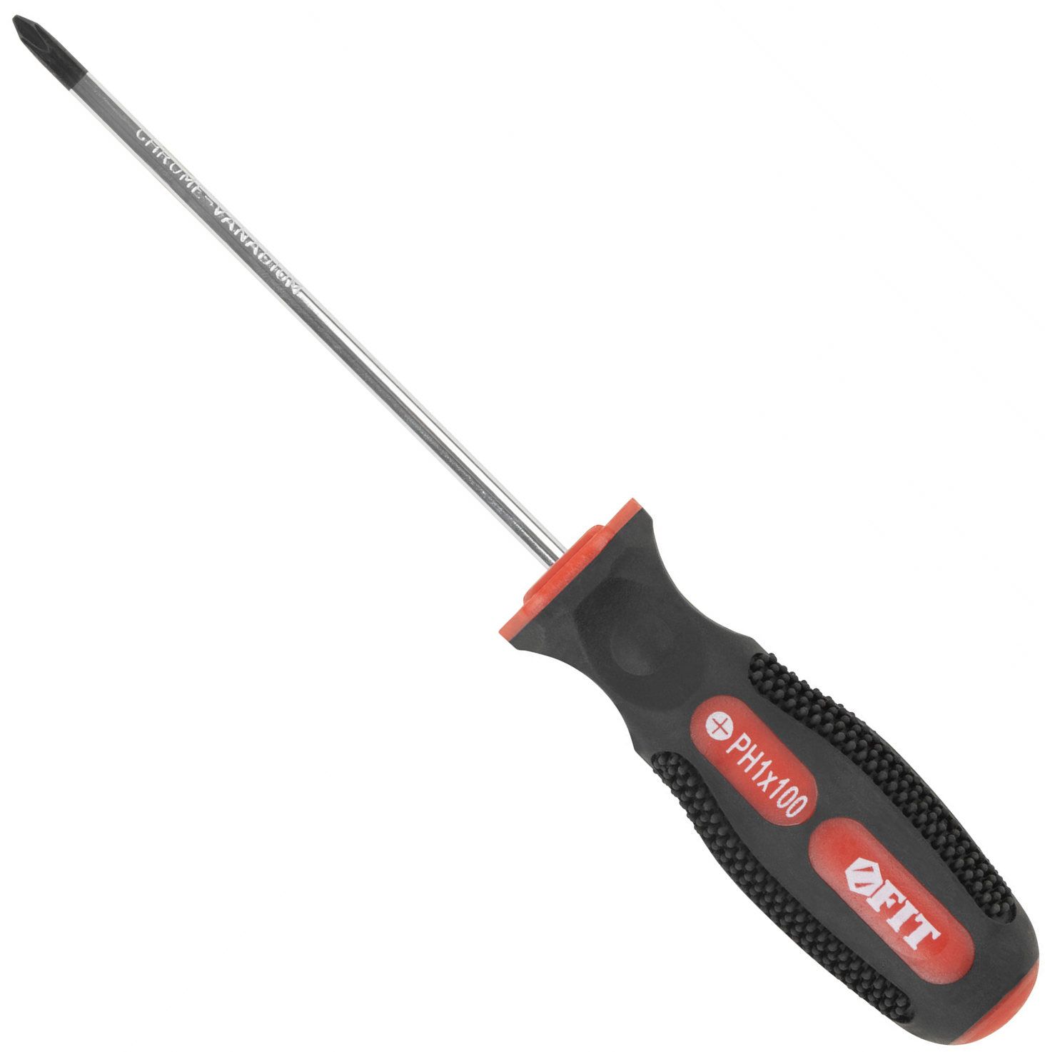 Отвертка с прорезиненной ручкой РН FIT Универсал, хромованадиевая сталь - фото