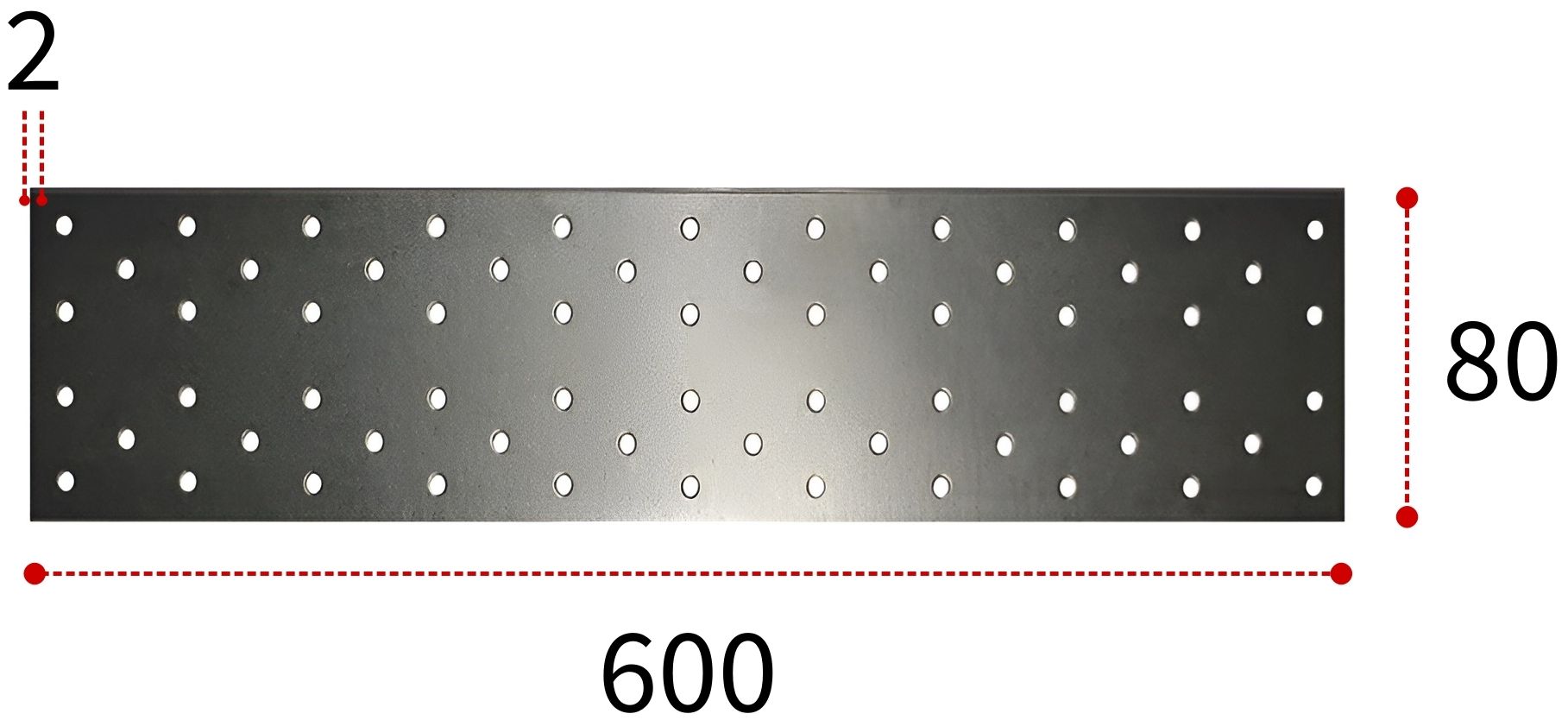 Соединительная пластина ПТ 600х80х2 мм, горячий цинк - фото