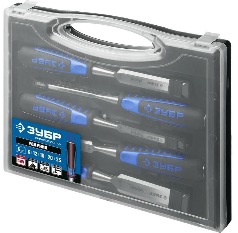 Набор стамесок-долот Ударник ЗУБР PROF 18097-H5, 5 предметов - фото