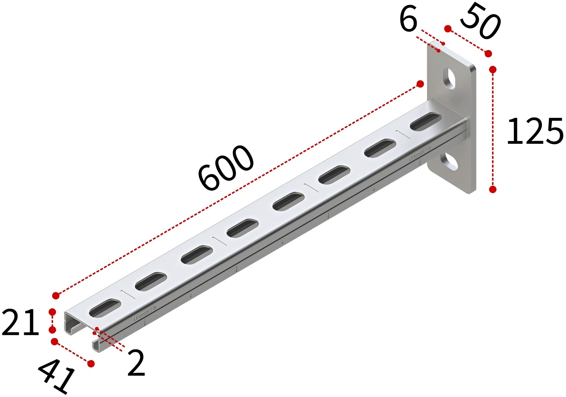 Консоль 41х21х2,0-600 TERMOCLIP - фото