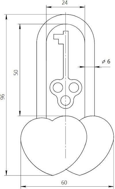 Навесной декоративный замок Apecs - схема Навесной декоративный замок Apecs - схема