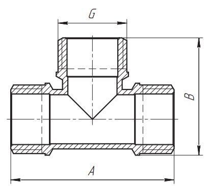Тройник (нар-нар-нар) Aqualink - схема Тройник (нар-нар-нар) Aqualink - схема