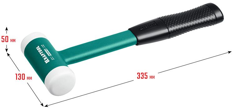 Молоток безынерционный 900 г Dead Blow Kraftool 2078-50 - размеры Молоток безынерционный 900 г Dead Blow Kraftool 2078-50 - размеры
