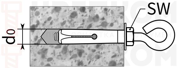 Втулочный анкер FSL SK размеры - чертёж Втулочный анкер FSL SK размеры - чертёж