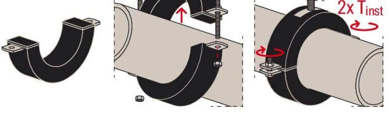Хомут для низких температур с термоизоляцией KFS, Fischer Хомут для низких температур с термоизоляцией KFS, Fischer - монтаж