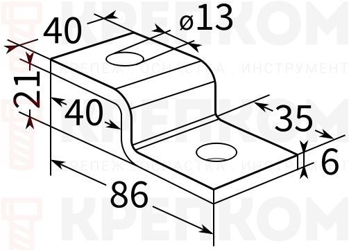 Скоба соединительная FZF 21 Fischer 550181, горячий цинк Скоба соединительная FZF 21 Fischer 550181, горячий цинк