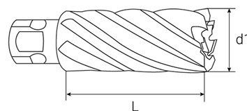 Сверло корончатое по металлу HSS Messer - схема Сверло корончатое по металлу HSS Messer - схема
