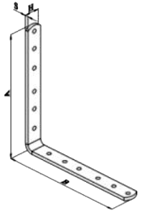 Уголок бытовой 160х160х20х4 мм UBKR, оцинкованная сталь Уголок бытовой 160х160х20х4 мм UBKR, оцинкованная сталь - размеры, чертеж