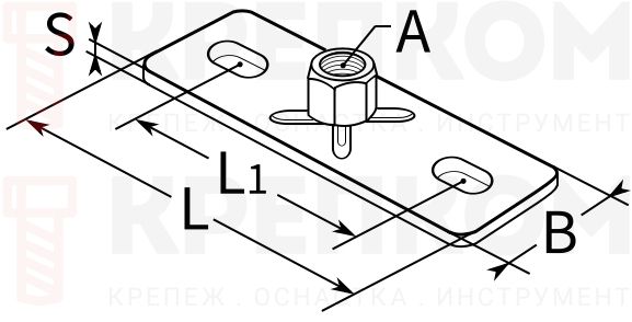 Пластина опорная с гайкой Fischer GPL/GPS-схема Пластина опорная с гайкой Fischer GPL/GPS-схема