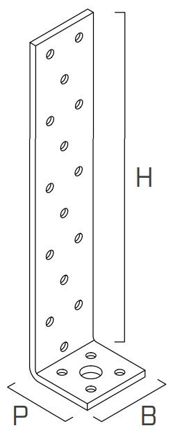 Ассиметричный крепежный уголок WZU Holz Technic Ассиметричный крепежный уголок WZU Holz Technic - схема, чертеж