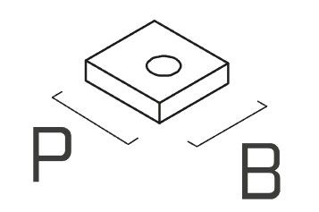 Шайба для уголка 40х43х10 WZU Holz Technic Шайба для уголка 40х43х10 WZU Holz Technic - схема, чертеж