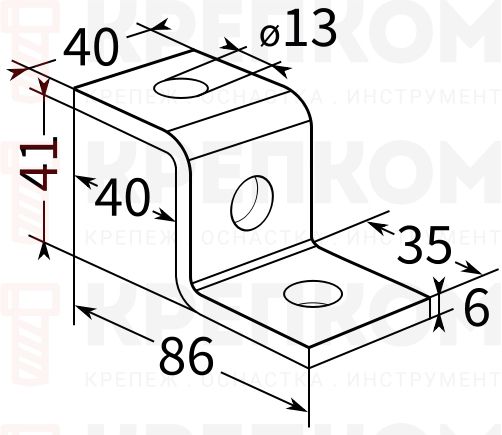 Скоба соединительная для монтажной системы FUS Fischer FZF 41-схема Скоба соединительная для монтажной системы FUS Fischer FZF 41-схема