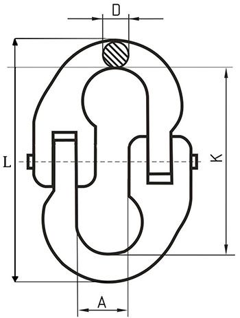 Звено соединительное европейского типа, Т8 класс, HITCH Звено соединительное европейского типа, Т8 класс, HITCH - схема
