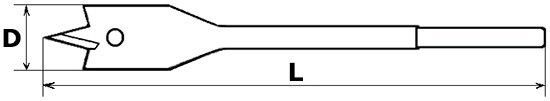 Сверло по дереву перовое Dexx - схема Сверло по дереву перовое Dexx - схема